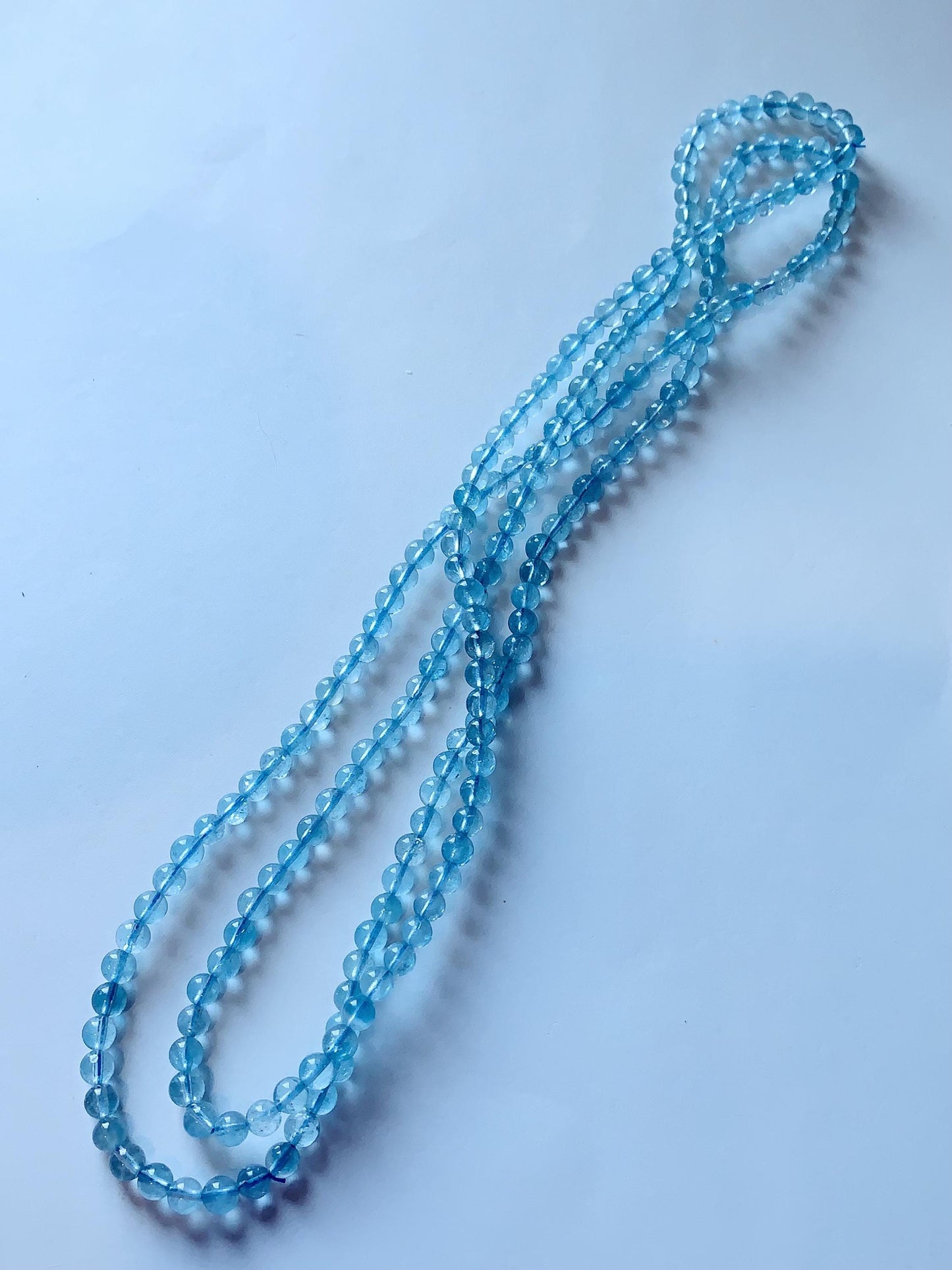 6mm Natural Transparent Sky Blue Topaz  Smooth Round Beads 15.5 strand Gemstone