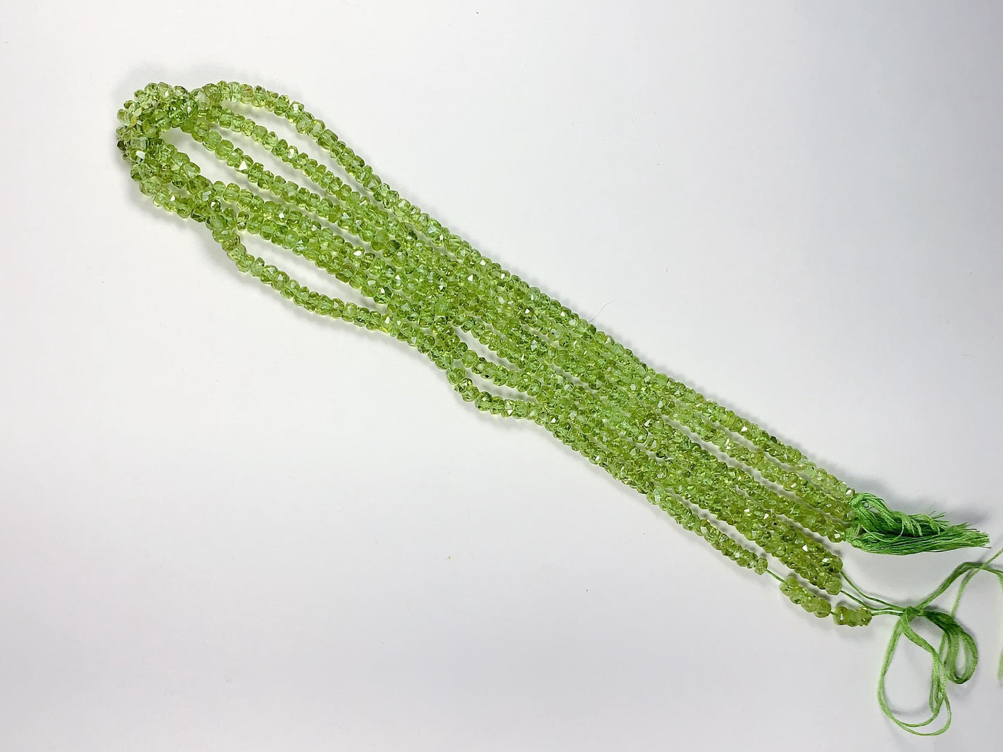 4.5 mm AAA Green Peridot Faceted Rondelle Beads 15" Strand