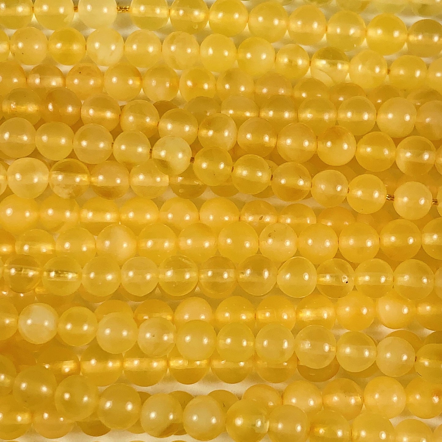 Natural translucent Yellow Gold Beeswax Amber Smooth Round Beads 15.5 strand Gemstone 8mm